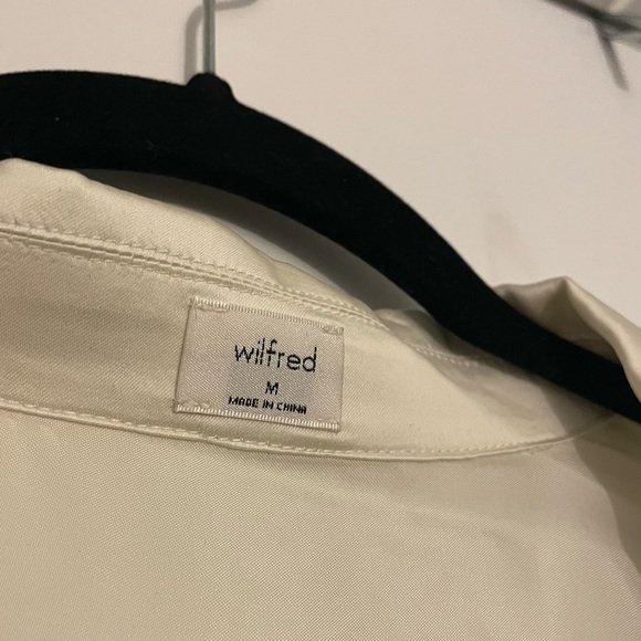 Wilfred Cream Coloured Satin Tie-Front Blouse, Size Medium. - Picture 3 of 5